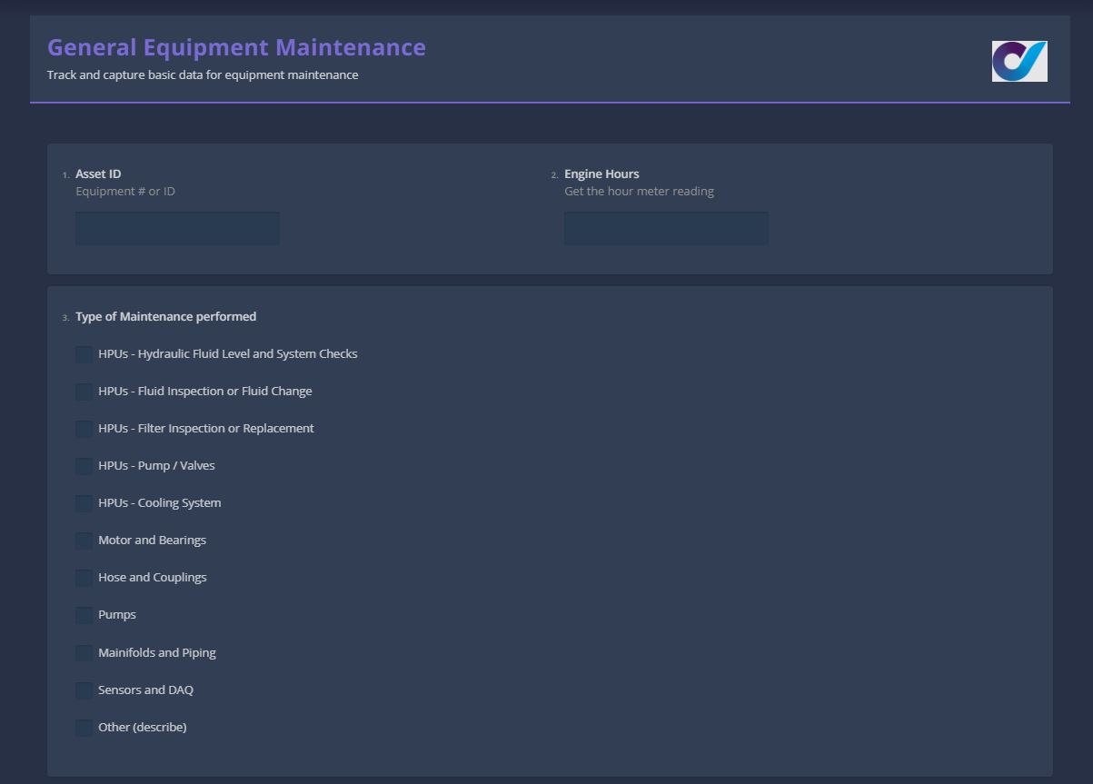 Maintenance status and tracked field actions view